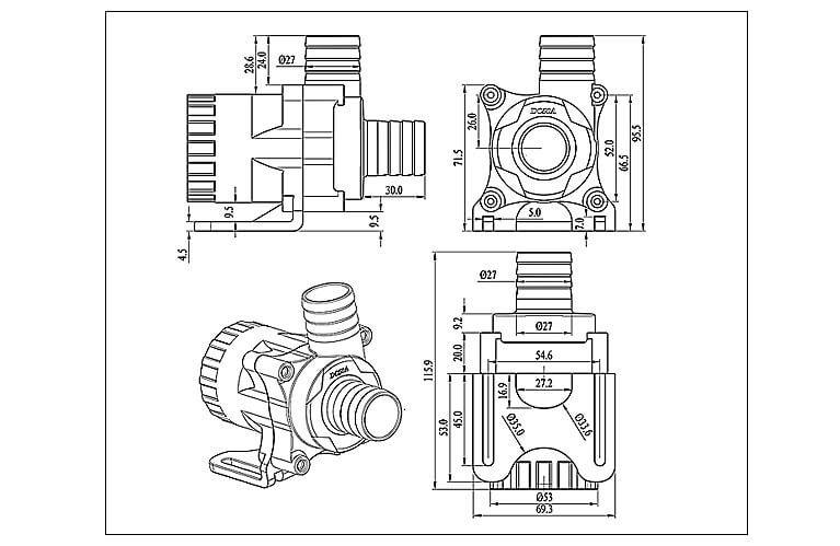 DC50A Dimensions