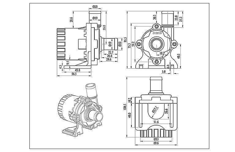 DC50B Dimensions