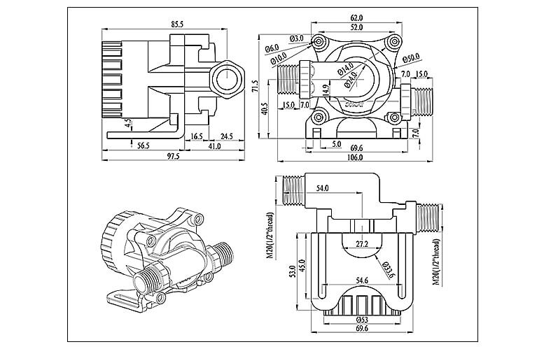 DC50C Dimensions