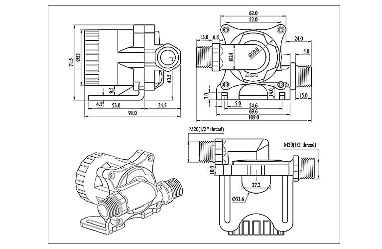 DC50F Dimensions