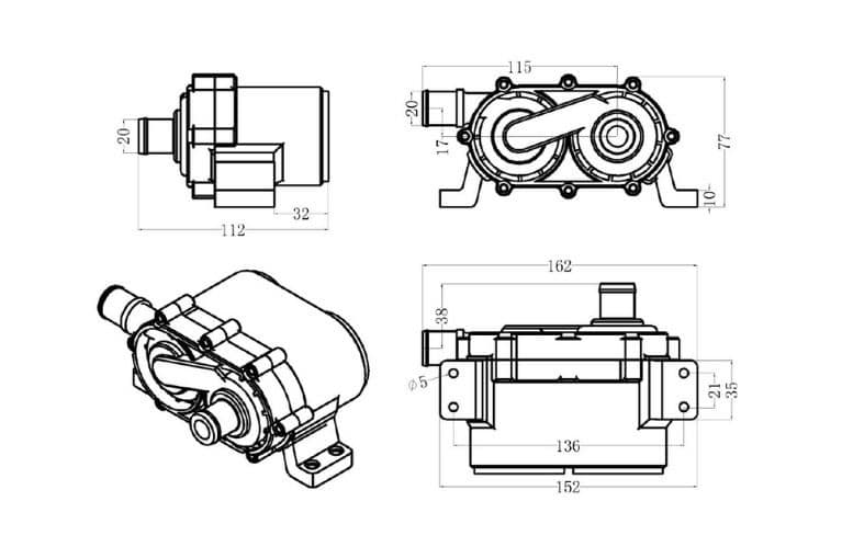 DC55JB Dimensions