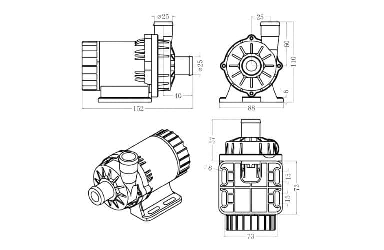 DC60B Dimensions