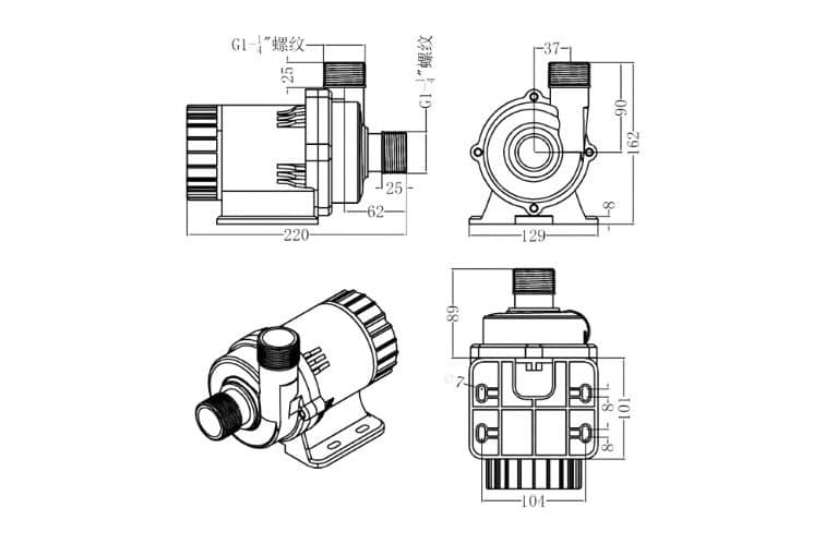 DC85E Dimensions