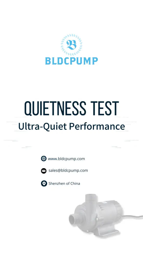 bldc pump quietness test
