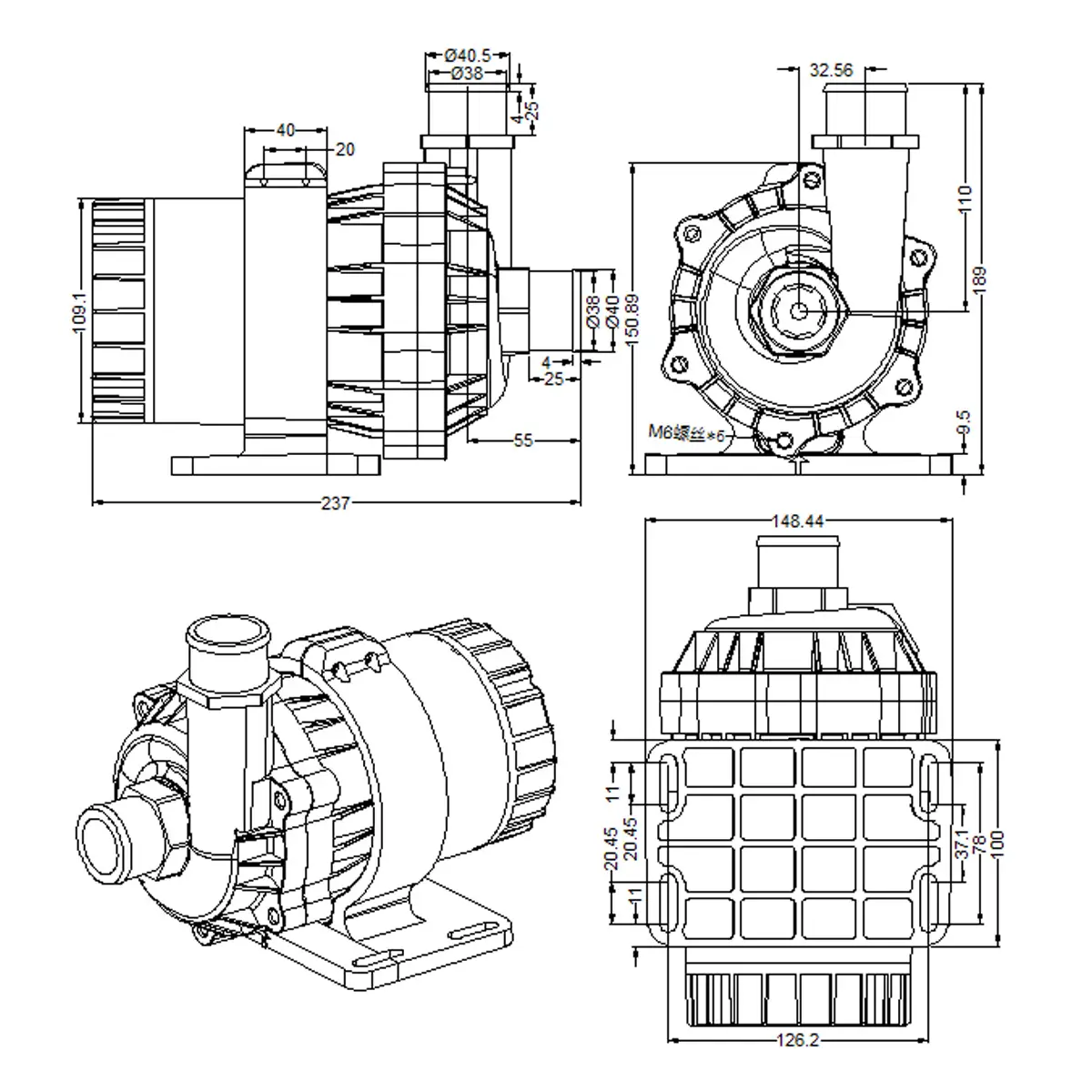 dc95d dimensions