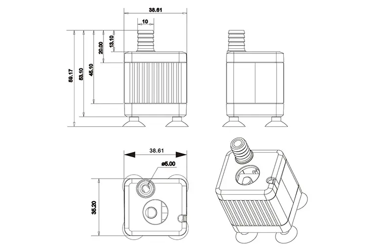 dc35 dimensions