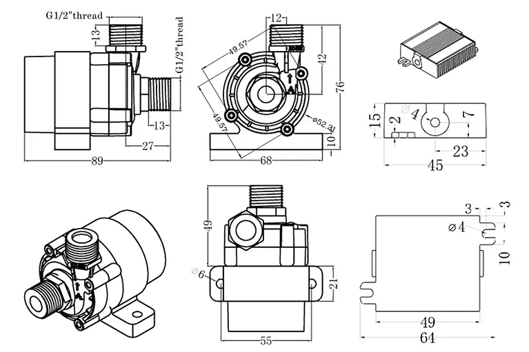 dc45e dimensions