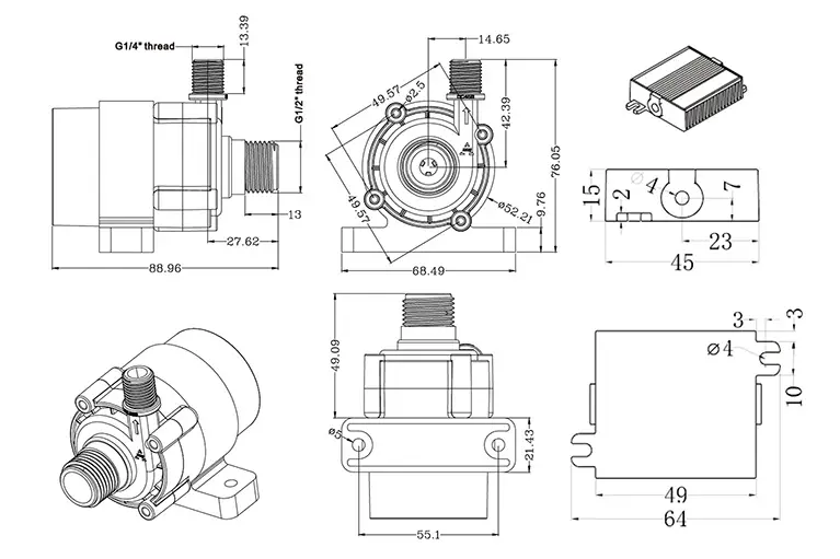 dc45i dimensions